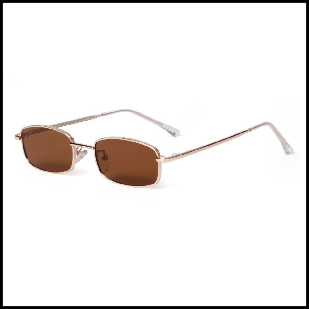 Thin Rectangular Sunglasses Retro Y2k Minimal Chi… - image 1